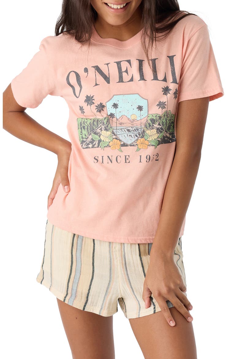 Kids' Malibu Mirage Cotton Graphic T-Shirt, Alternate, color, CORAL PINK