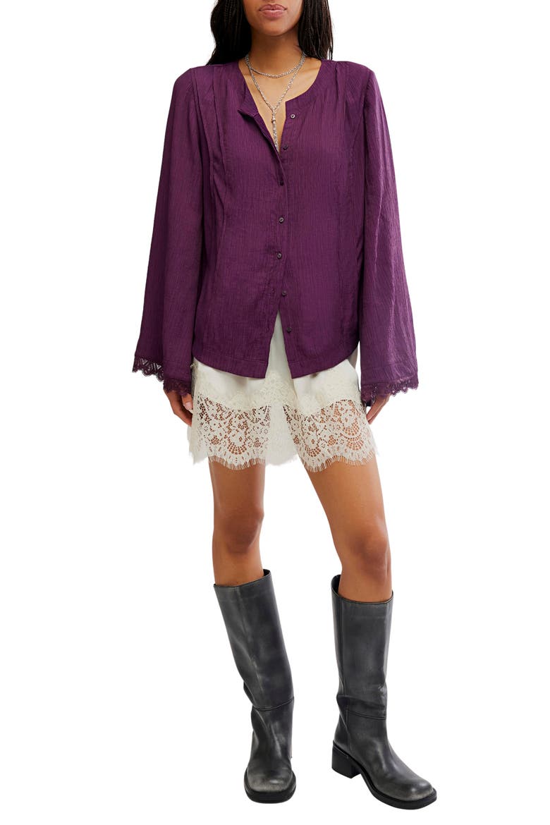 Donni Lace Trim Top, Alternate, color, ITALIAN PLUM