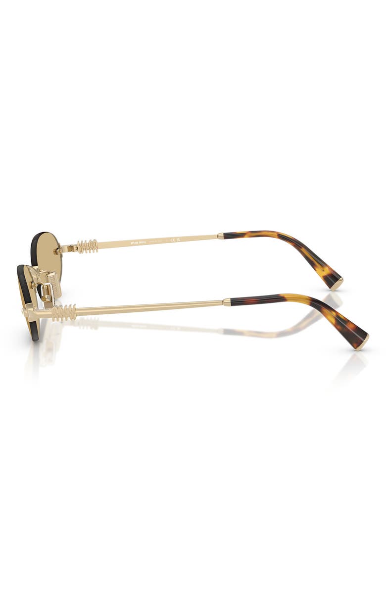Miu Miu 51mm Oval Rimless Sunglasses, Alternate, color, Pale Gold/ Yellow