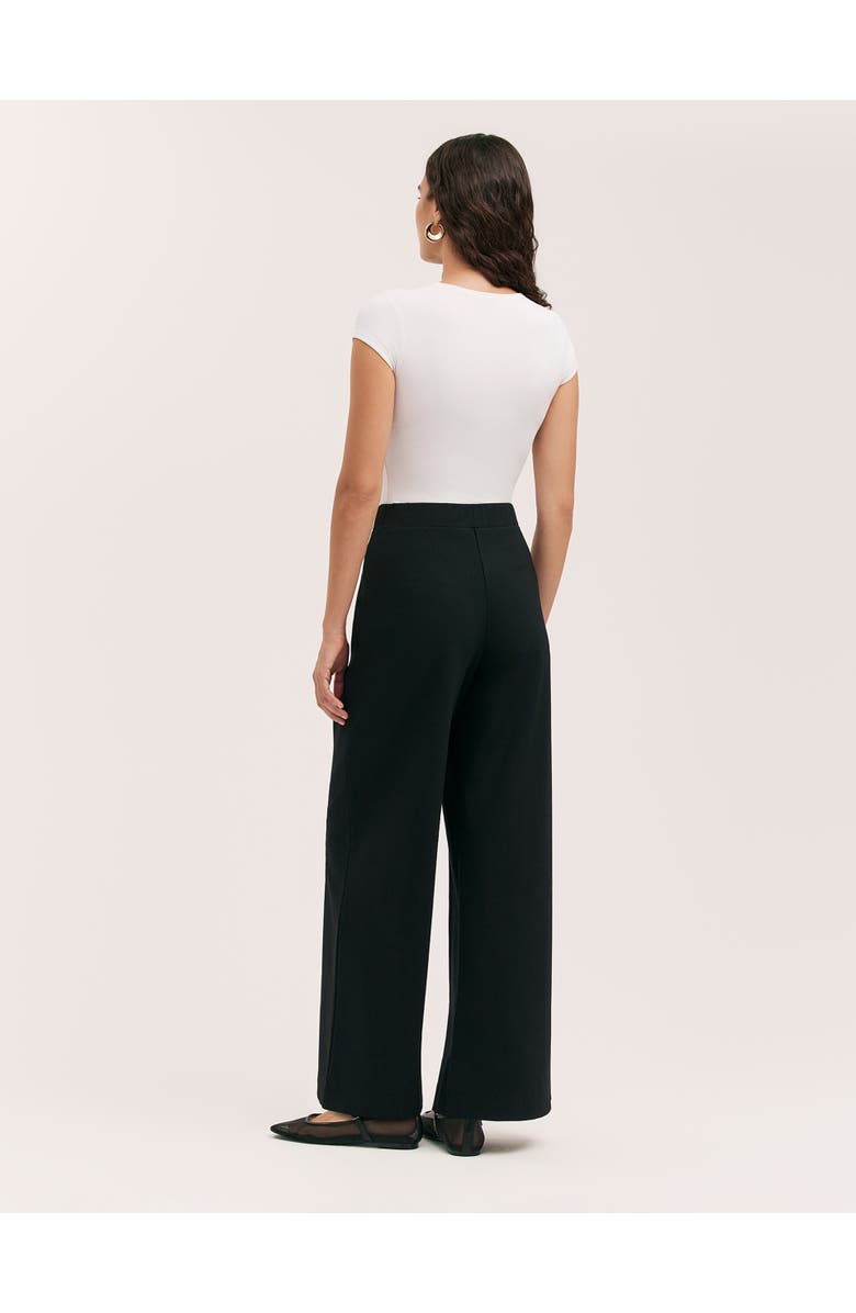 Finery London Caryl Ponte Jersey Wide Leg Trousers, Alternate, color, Black