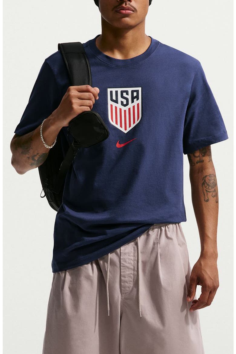 USMNT Crest Cotton Graphic T-Shirt, Main, color, MIDNIGHT NAVY