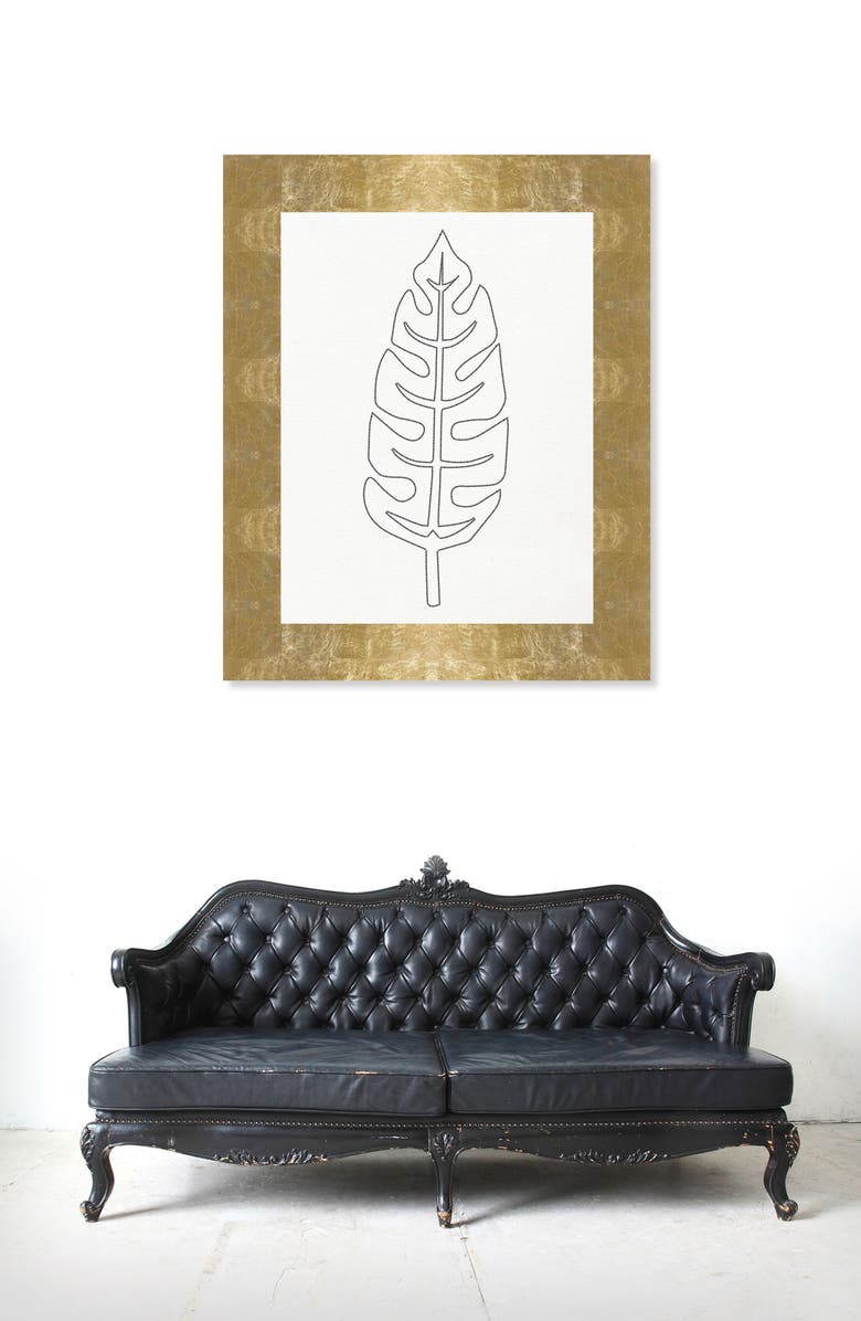 Oliver Gal Stitched Palm Leaf II Canvas Wall Art, Alternate, color,