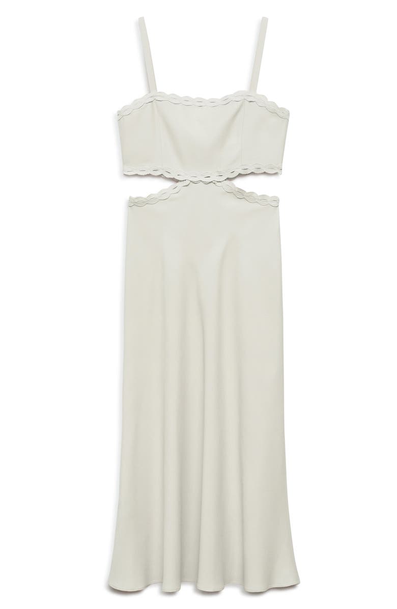 MANGO Lace Trim Cutout Midi Dress, Alternate, color,