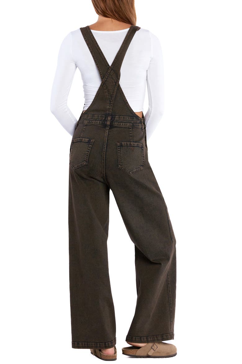 Harriet Denim Overalls, Alternate, color, BROWN DENIM