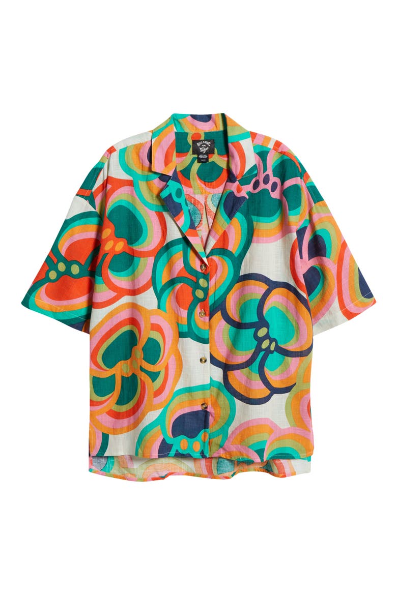 x Mami Wata Beachside Cover-Up Camp Shirt, Alternate, color, MULTI