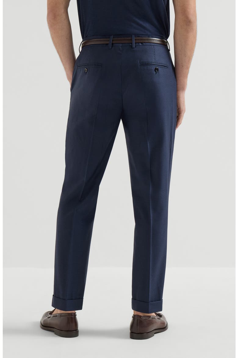Houndstooth trousers, Alternate, color, Navy Blue