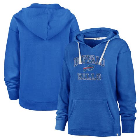 Women's '47  Royal Buffalo Bills Plus Size Clarity Kennedy Pullover Hoodie
