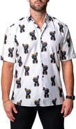 Maceoo Galileo Glasses Dog Regular Fit Short Sleeve Button-Up Shirt