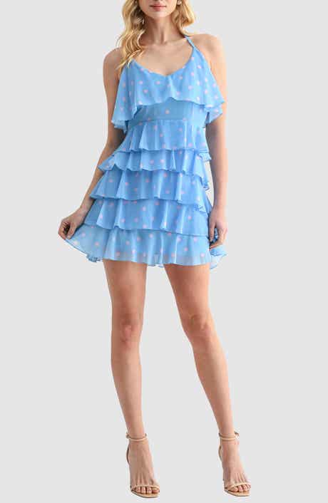 Lush Halter Neck Ruffle Minidress