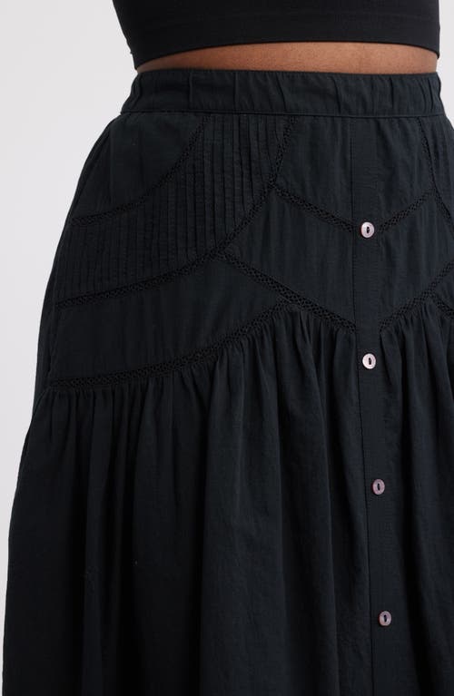 Treasure & Bond Pintuck Cotton Midi Skirt