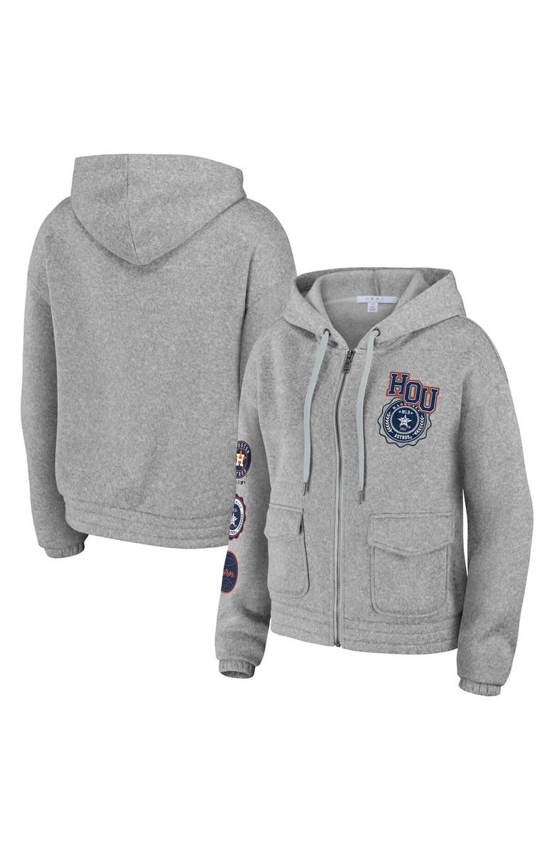WEAR by Erin Andrews Women's WEAR by Erin Andrews Gray Houston Astros Full-Zip Hoodie, Main, color, 