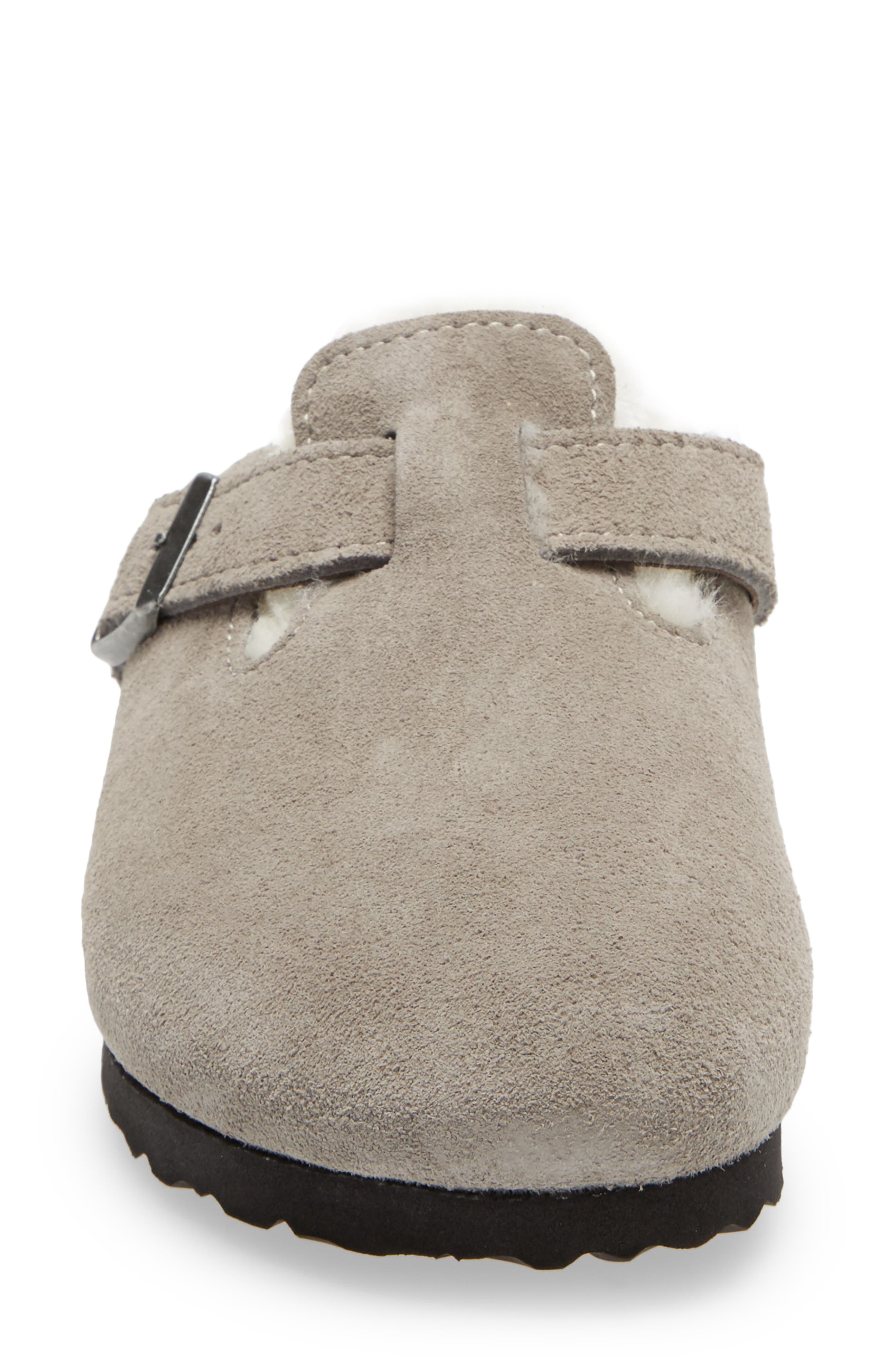 Boston Genuine Shearling Lined Clog, Alternate, color, STONE COIN SUEDE