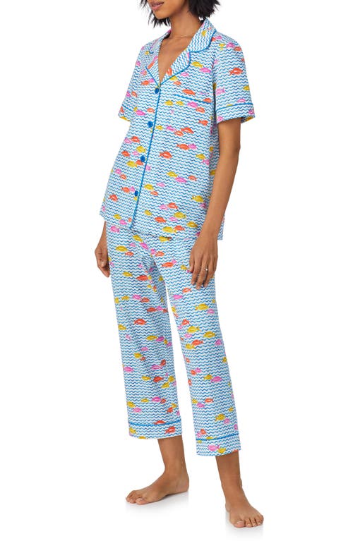 Bedhead Pajamas Print Crop Stretch Jersey Pajamas In Marina Grande
