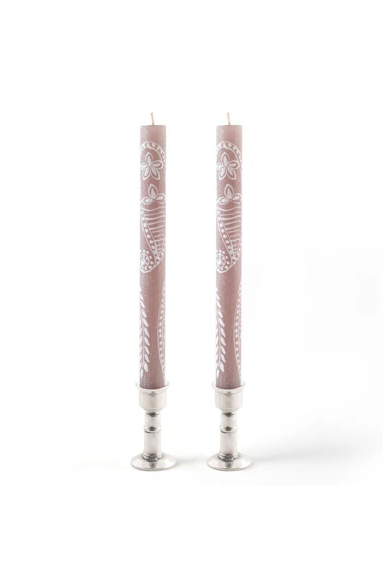 Thumbprint Artifacts Henna Brown Painted Candles - Set of 2, Main, color, Henna Brown - 9"