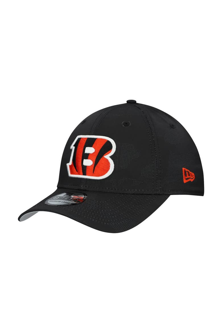 Men's New Era  Black Cincinnati Bengals Tonal Camo 39THIRTY Stretch Fit Hat, Main, color, Black