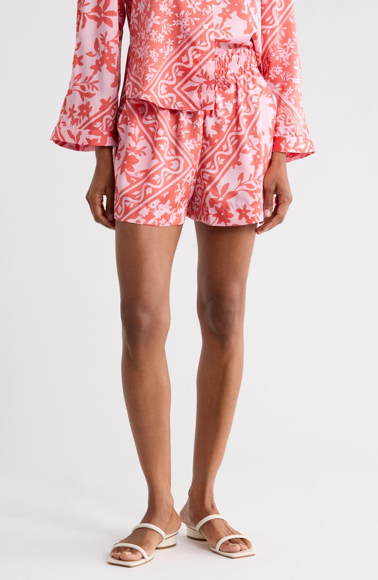 Derek Lam 10 Crosby Belen Paperbag Shorts, Main, color, Pink Tile