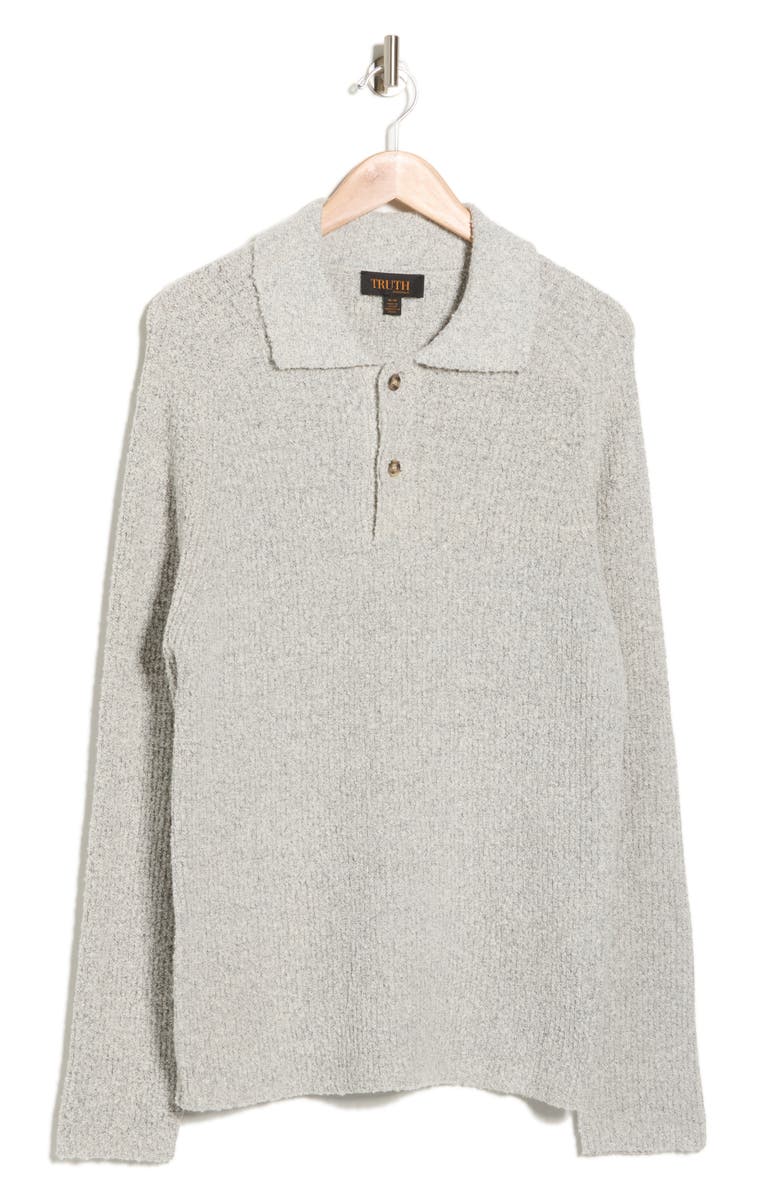 TRUTH Chenille Long Sleeve Polo, Alternate, color, Grey Marle