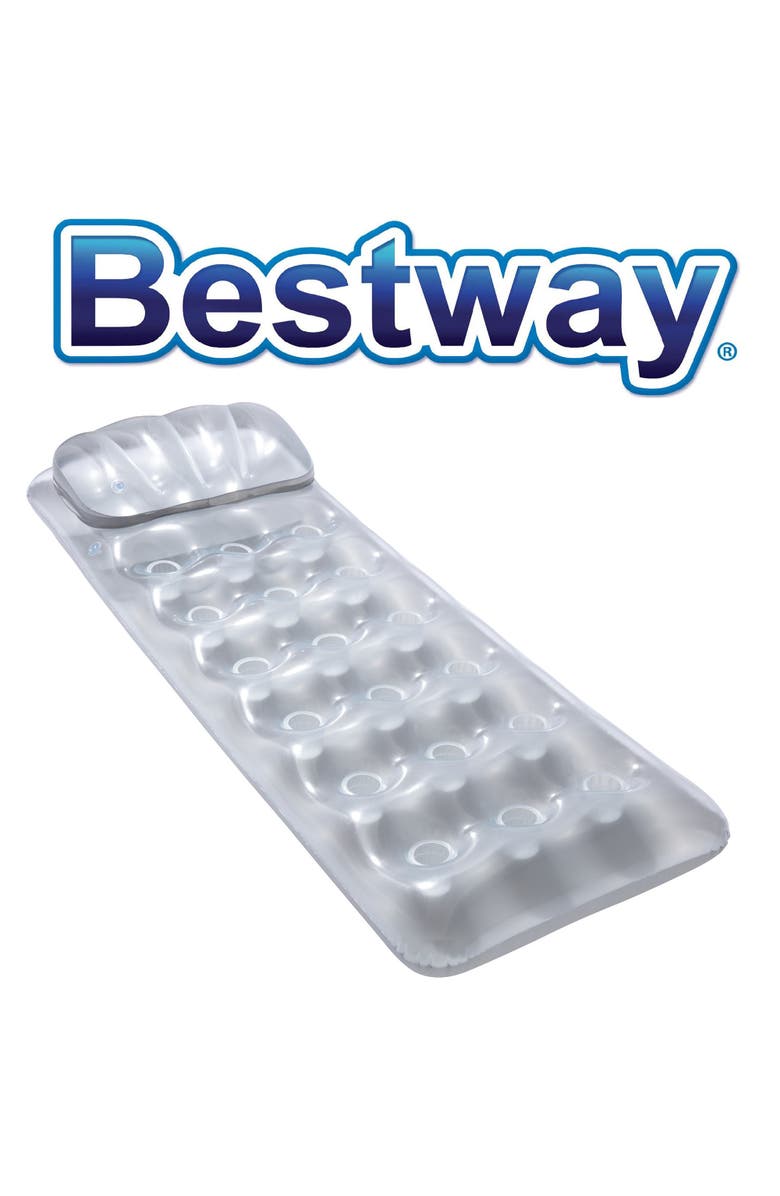 H2OGO! Metal Tech Lounge Inflatable Pool Float, Alternate, color, Clear