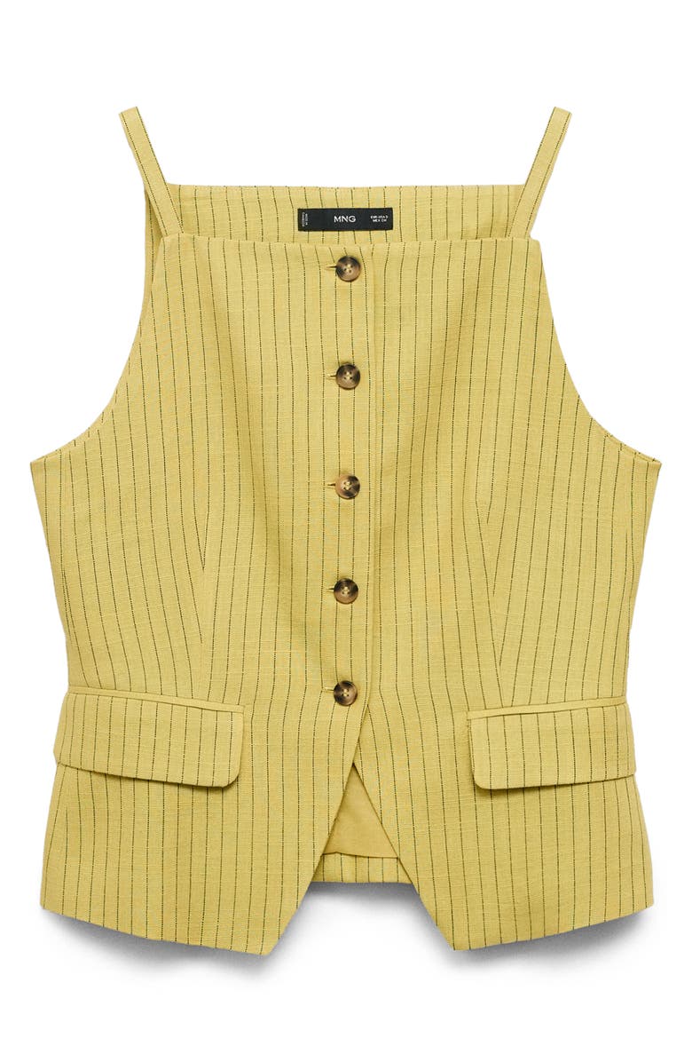 MANGO Luca Stripe Vest, Main, color, Lime