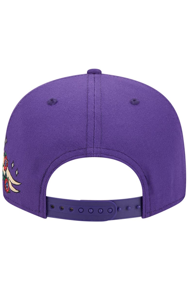 New Era Men's New Era Purple Los Angeles Lakers Injection City Art 9FIFTY Snapback Hat, Alternate, color,