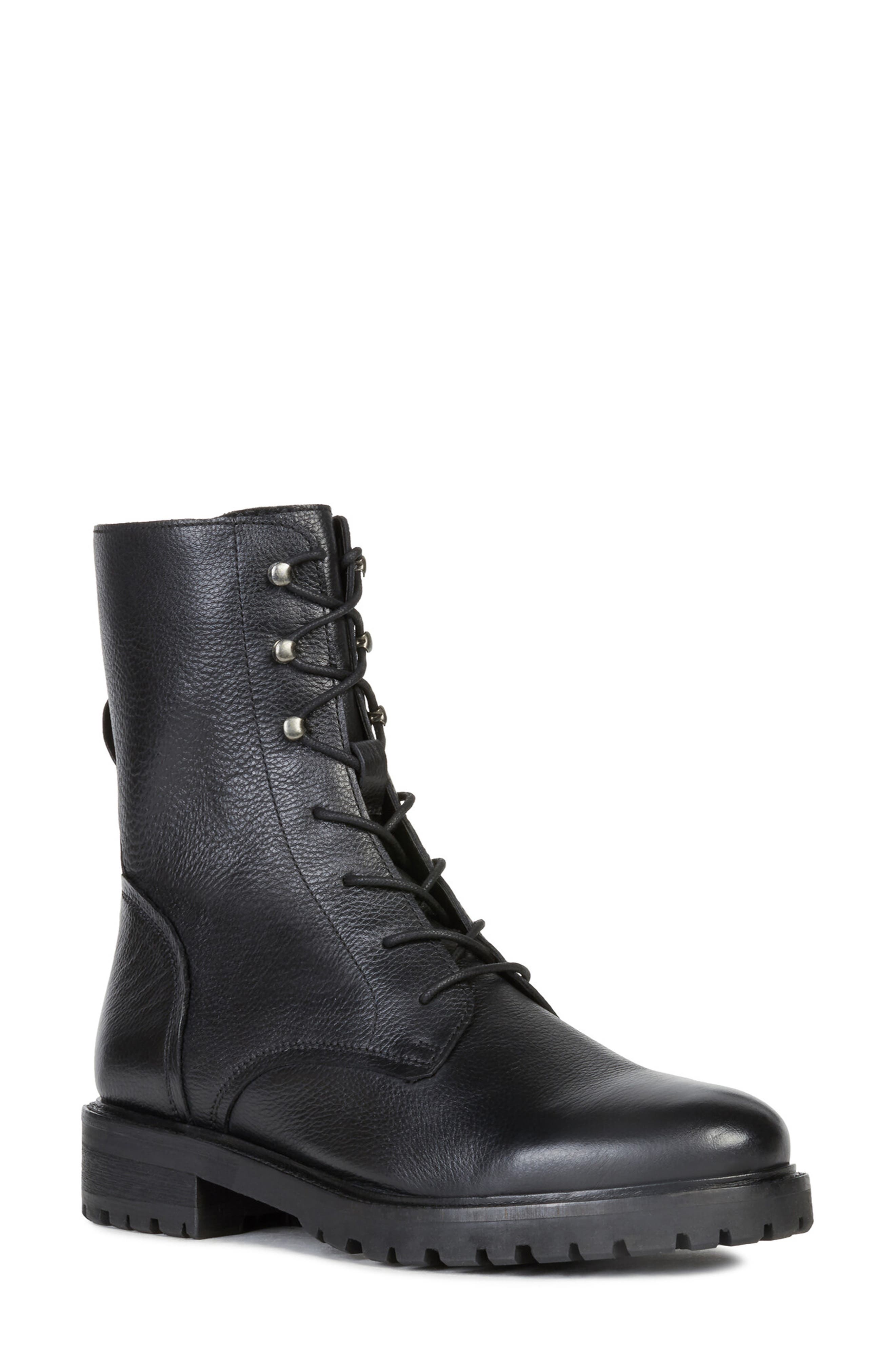 Hoara Lace-Up Boot, Main, color, BLACK