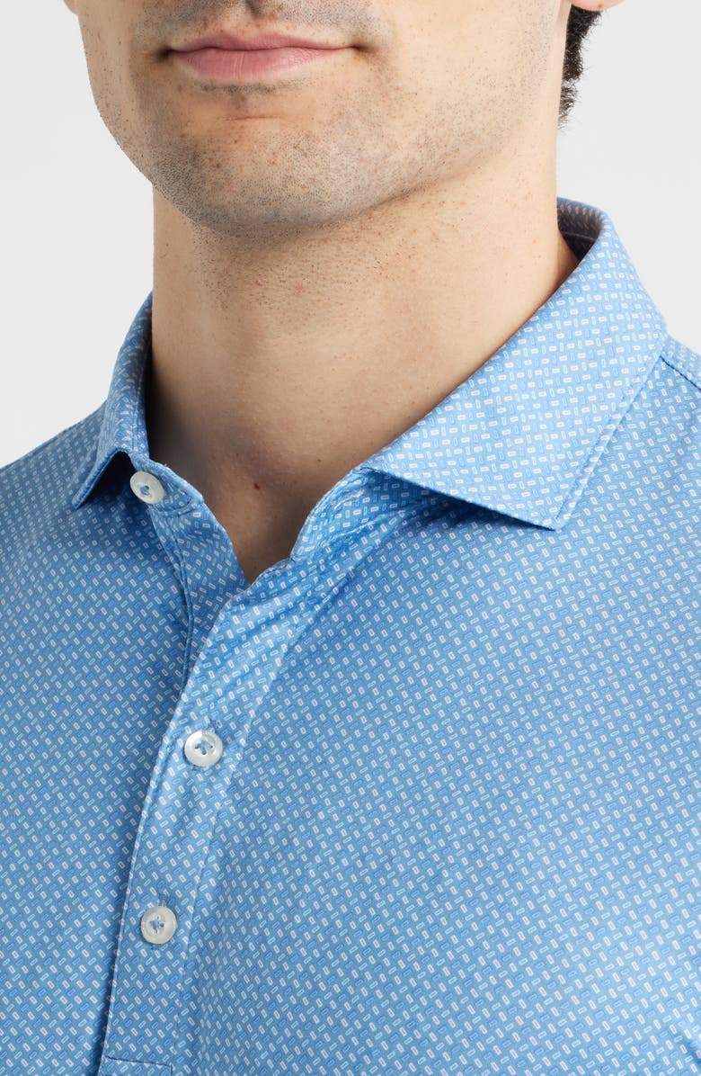 johnnie-O Ralph Geo Print Featherweight Performance Polo, Alternate, color, Carbon Fiber