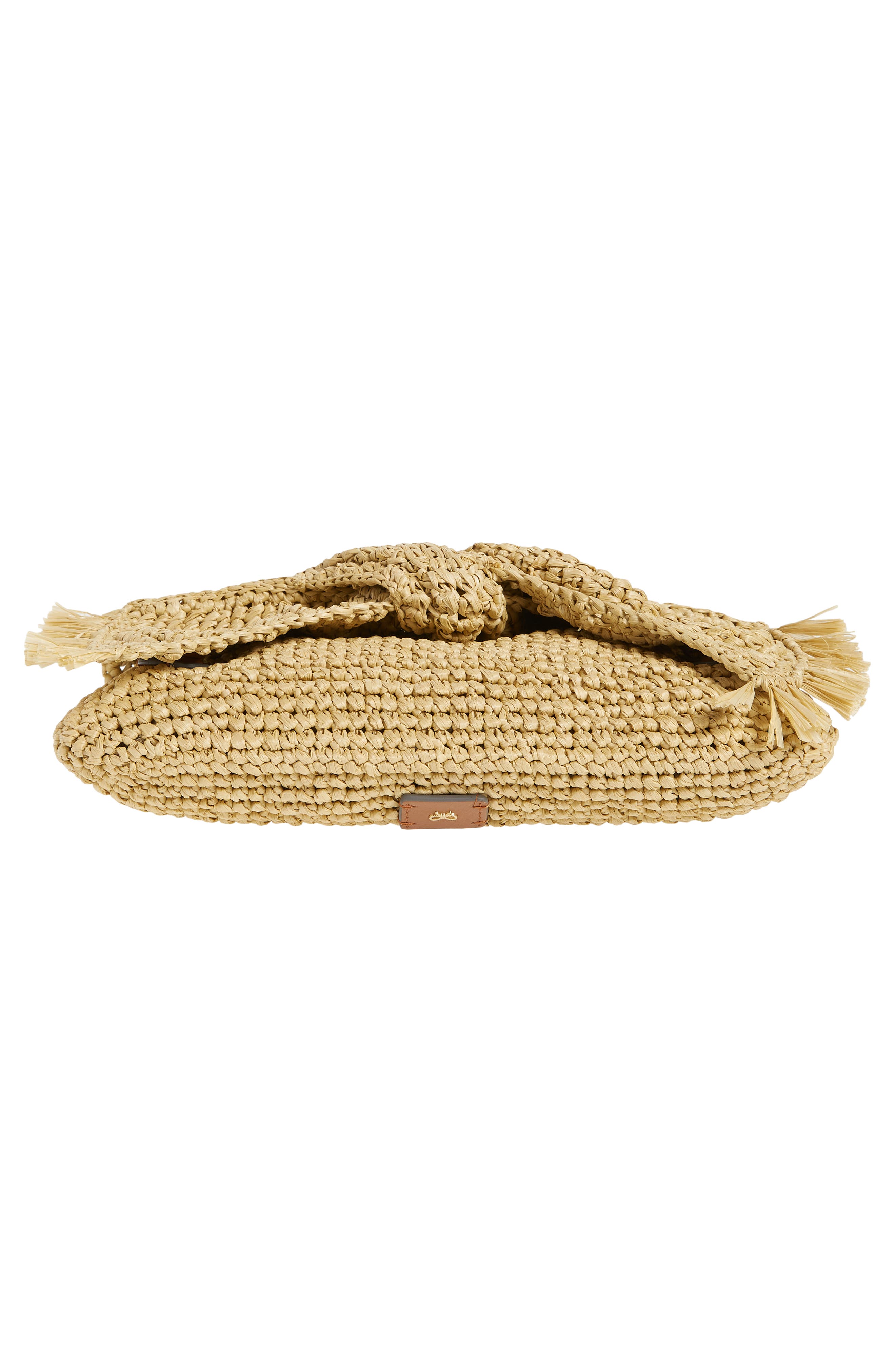 Anya Hindmarch Bow Crocheted Raffia Clutch, Alternate, color, 