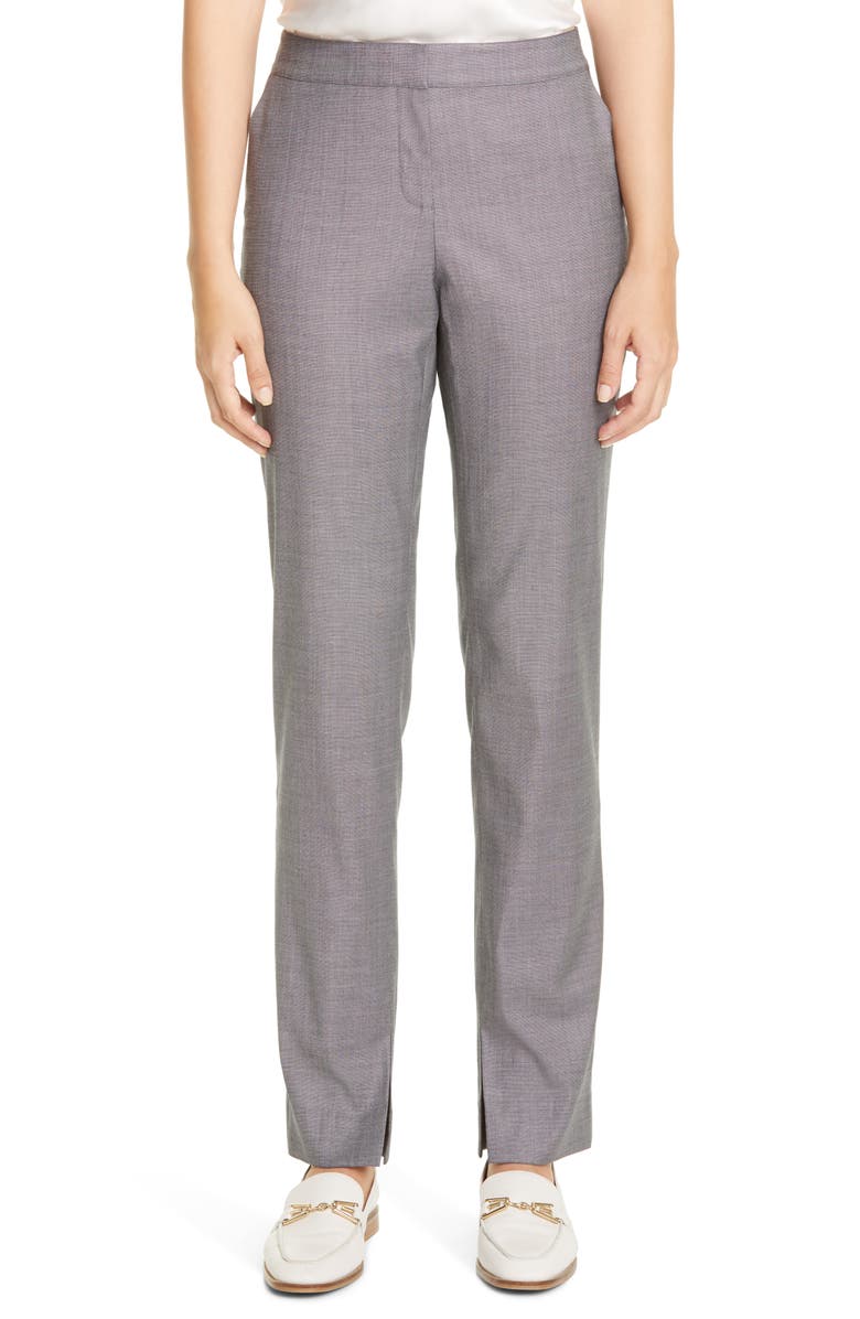 Lafayette 148 New York Waldorf Slit Hem Slim Pants, Main, color, 