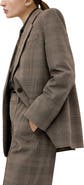 MANGO Check Print One-Button Blazer
