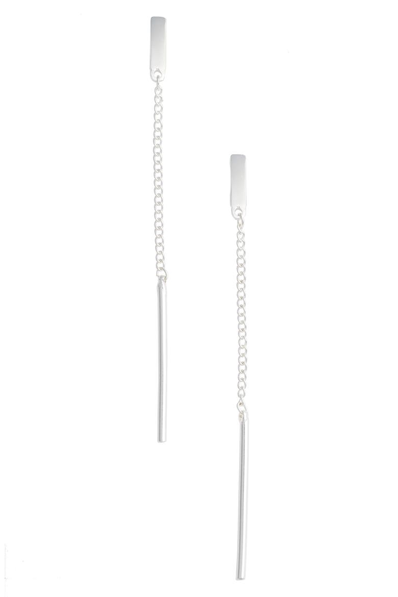 Linear Earrings, Main, color, SILVER