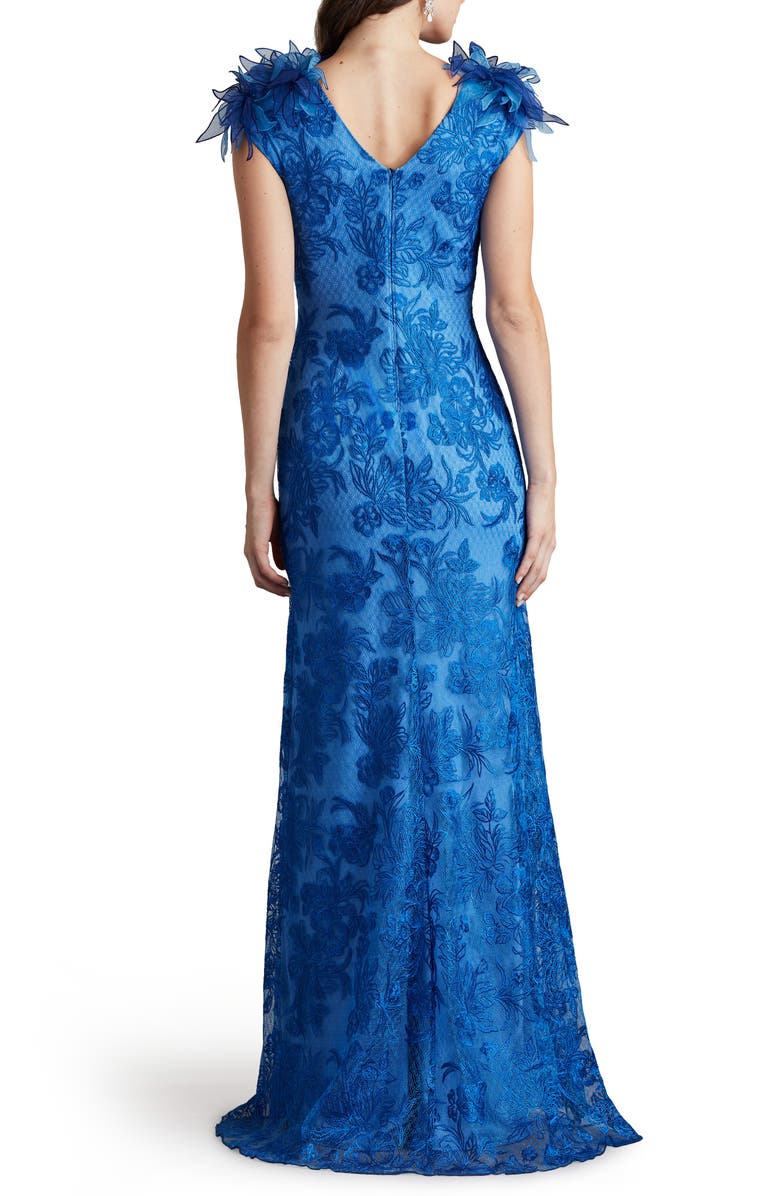 Tadashi Shoji Floral Embroidery Column Gown, Alternate, color, 