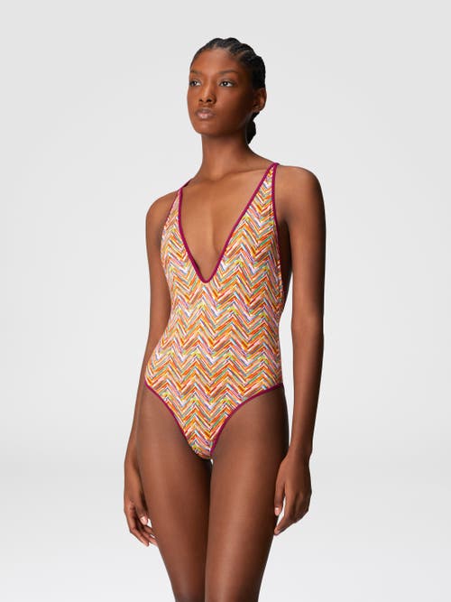 Missoni Zigzag-print Swimsuit In Multicoloured