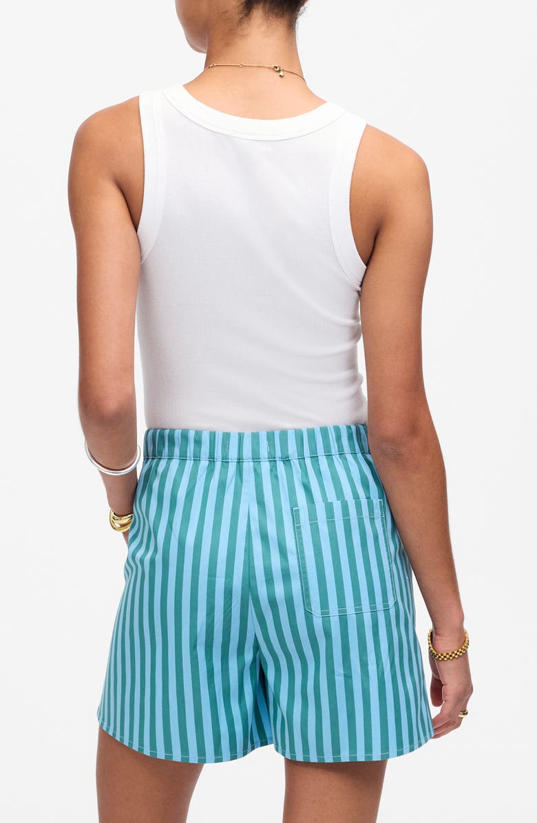 Madewell Curved Hem Poplin Pull-On Shorts, Alternate, color, 