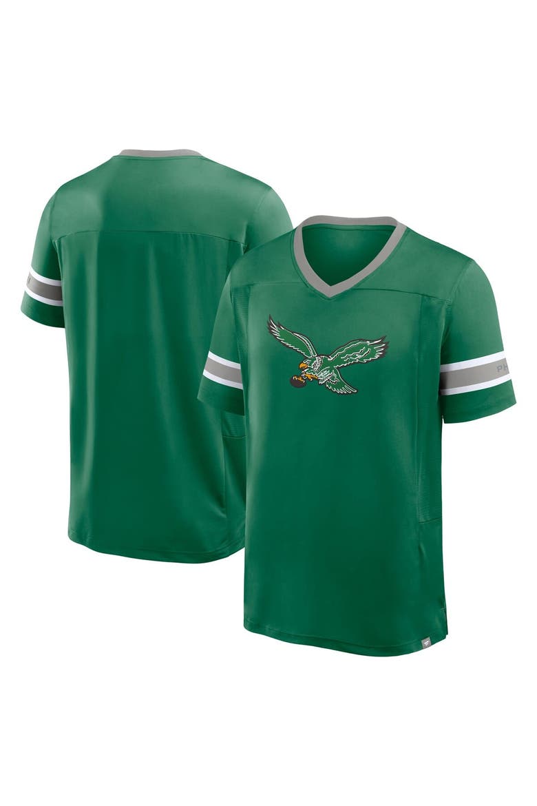 Men's Fanatics Kelly Green Philadelphia Eagles Hometown Premium Hashmark V-Neck T-Shirt, Main, color, Kelly Green
