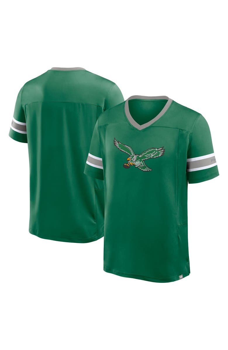 FANATICS Men's Fanatics Kelly Green Philadelphia Eagles Hometown Premium Hashmark V-Neck T-Shirt, Main, color, Kelly Green