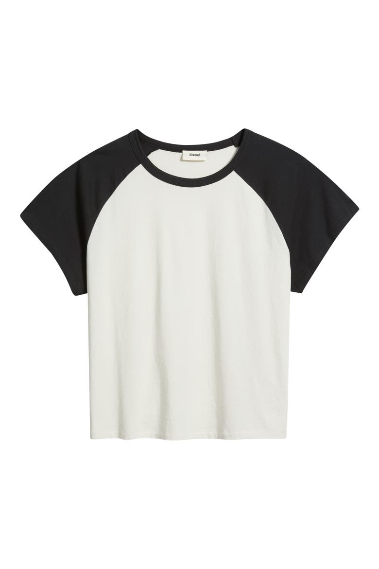 Raglan Sleeve T-Shirt, Main, color, BLACK OFF WHITE