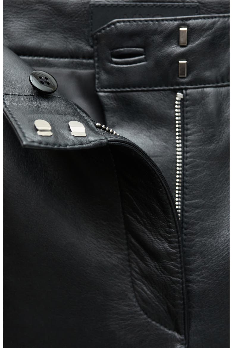Leather Flare Leg Pants, Alternate, color, BLACK