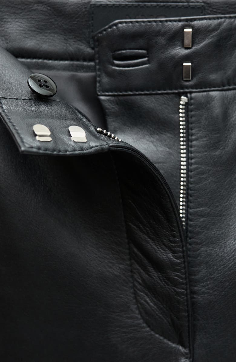 MANGO Leather Flare Leg Pants, Alternate, color, 