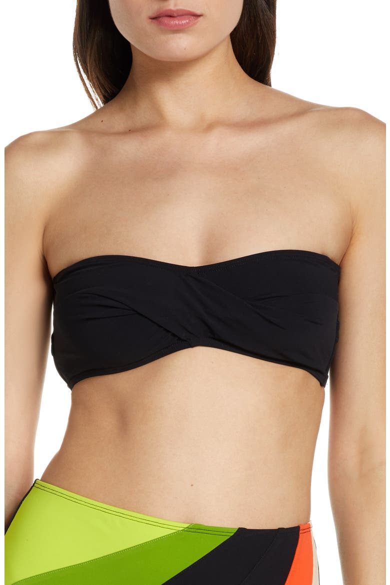 Naty Convertible Bandeau Bikini Top, Main, color, BLACK