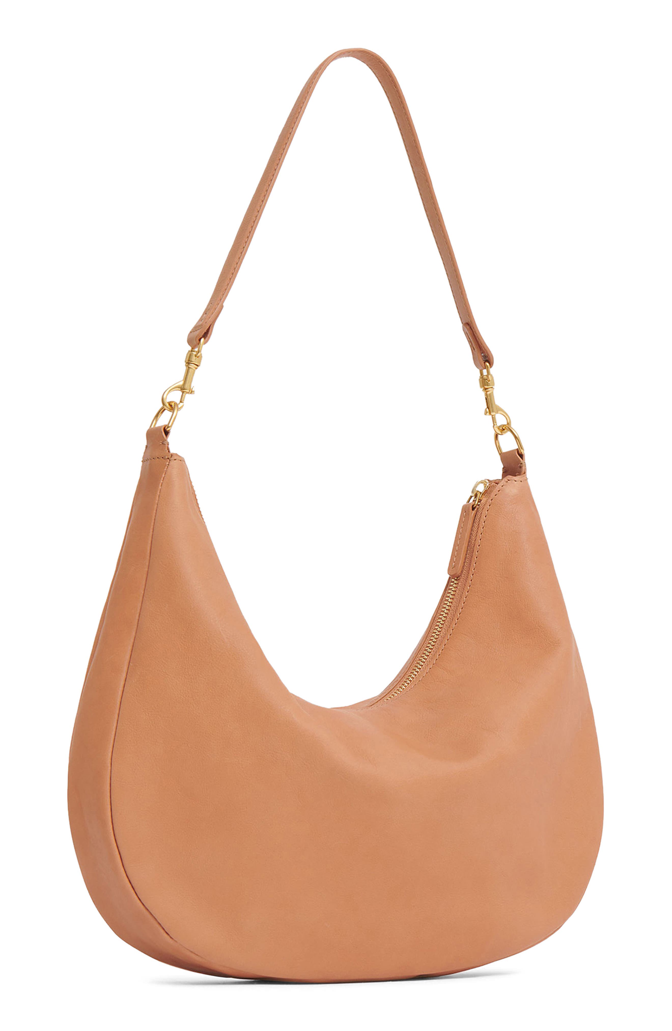 Mansur Gavriel Swing Leather Hobo Bag, Alternate, color, Cammello