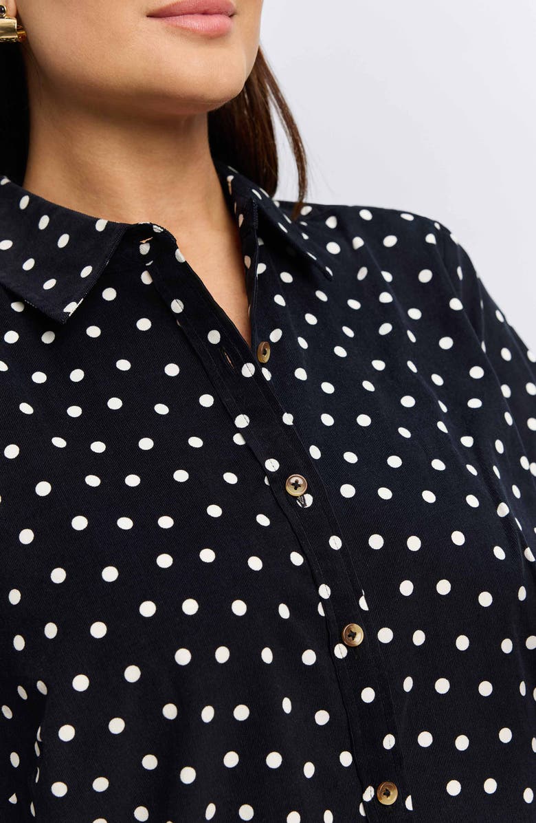 Foxcroft Haven Polka Dot Cotton Corduroy Button-Up Shirt, Alternate, color, 