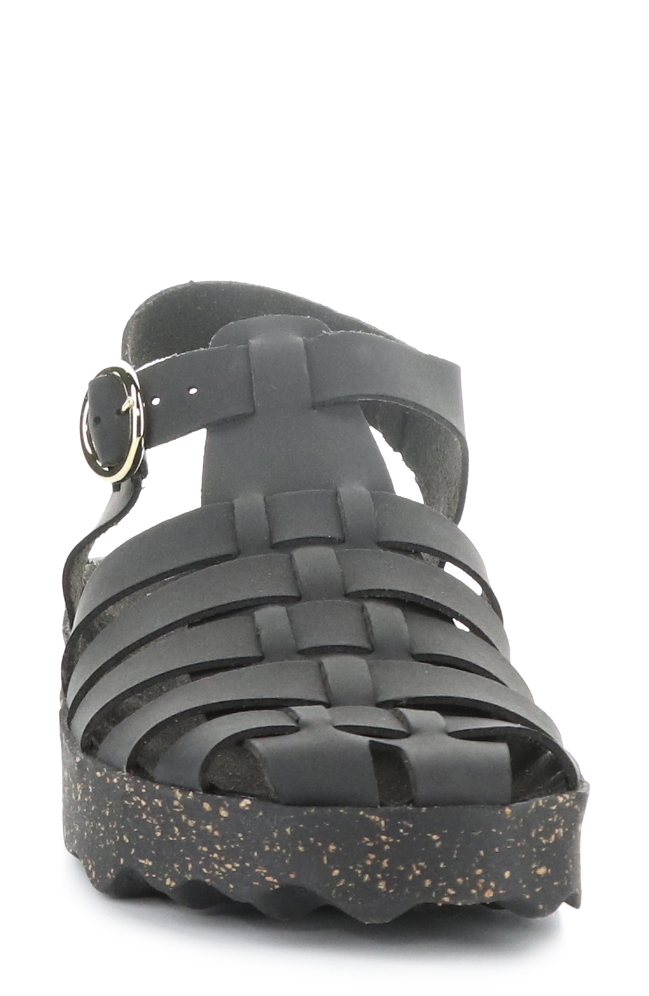 Asportuguesas by Fly London Calix Slingback Fisherman Sandal, Alternate, color, Black