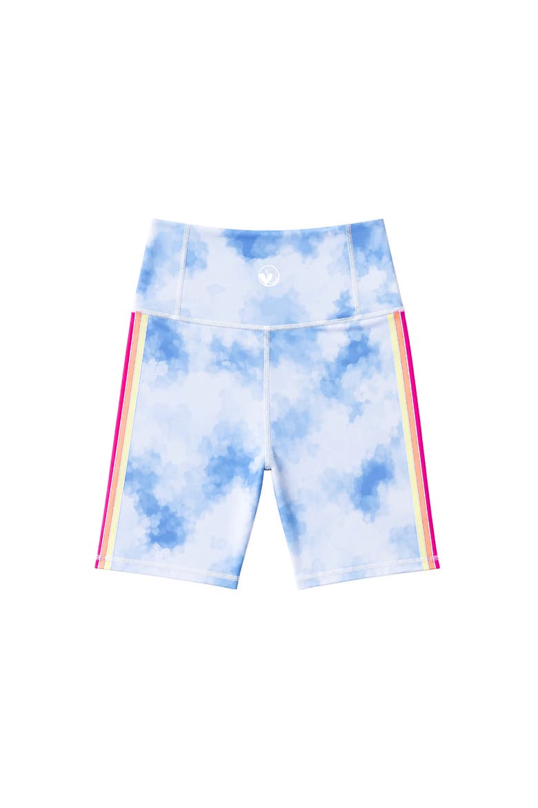 Big Kid Printed Cloud Activewear Bike Shorts, Alternate, color, Blue Multi