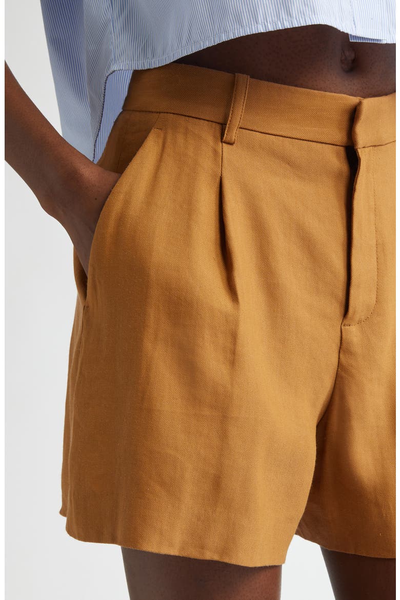 Charles Linen Blend Shorts, Alternate, color, COPPER