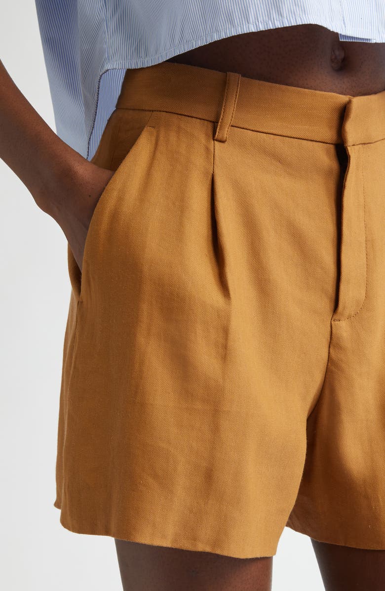 A.L.C. Charles Linen Blend Shorts, Alternate, color, Copper