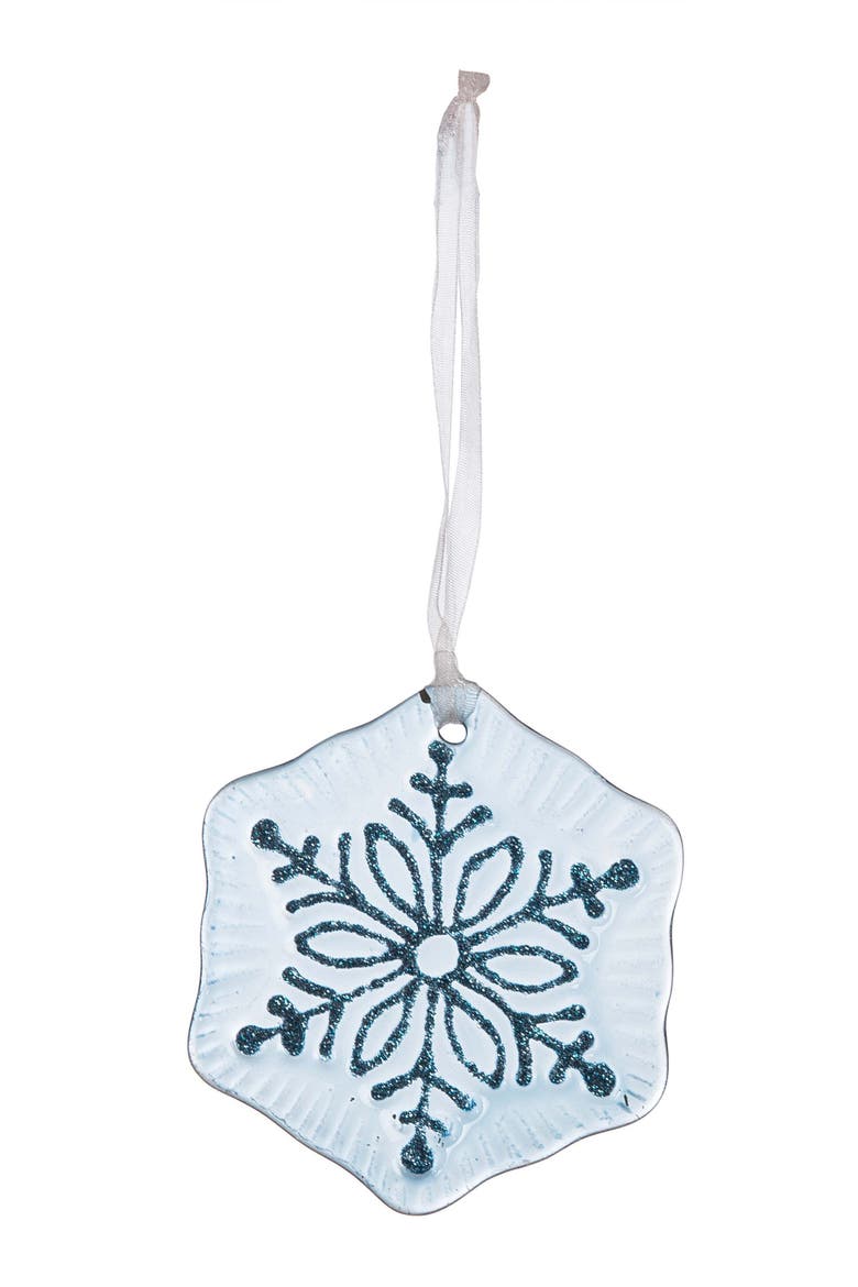 Icy Snowflake Glass Christmas Tree Ornament Assortment of 3, Alternate, color, Clear