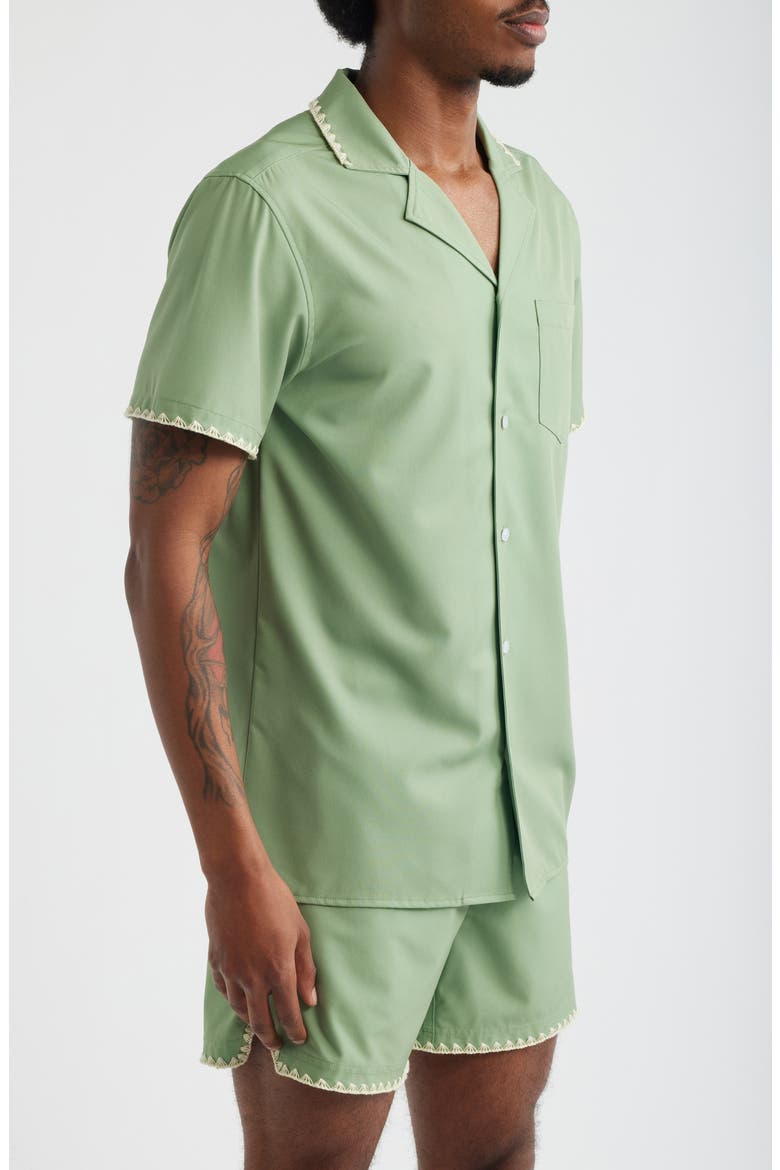 Hotel Stitch Weekend Camp Shirt, Alternate, color, LIGHT GREEN