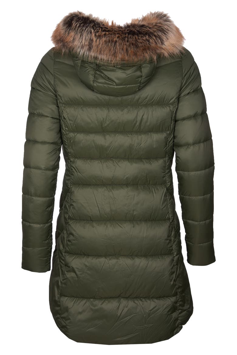 Jamison Hooded Puffer Parka with Faux Fur Trim, Alternate, color, OLIVE