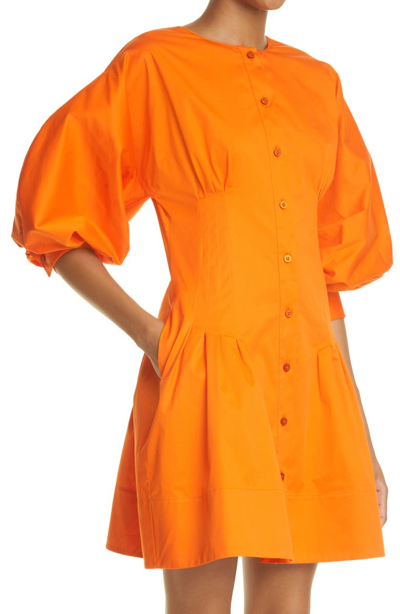 Oscar de la Renta Pleated Poplin Minidress, Alternate, color,