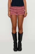 Princess Polly Biscotti Gingham Ruffle Bloomer Shorts